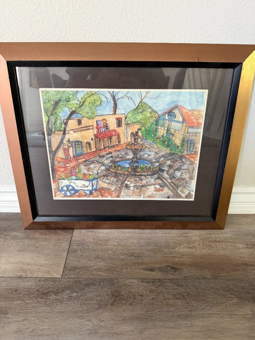 Michelle Gonzalez Watercolor Painting Print - Spanish Village